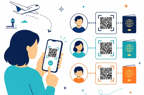 שמירת קודי QR נפרדים בטלפון עבור בני משפחה לפני ההגעה ליפן